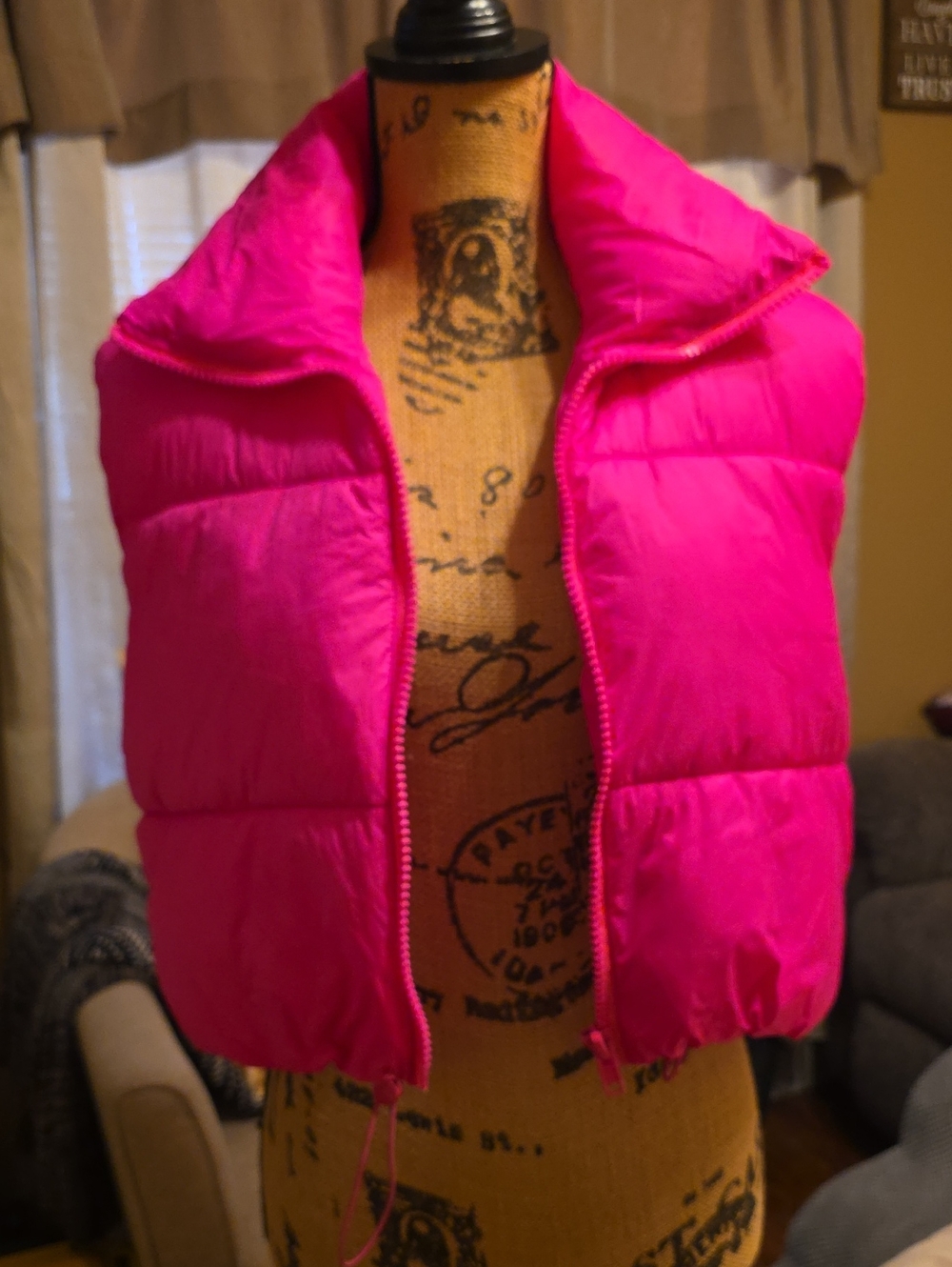 Women's Hot Pink Quilted Puffer Vest - Lightweight Layering